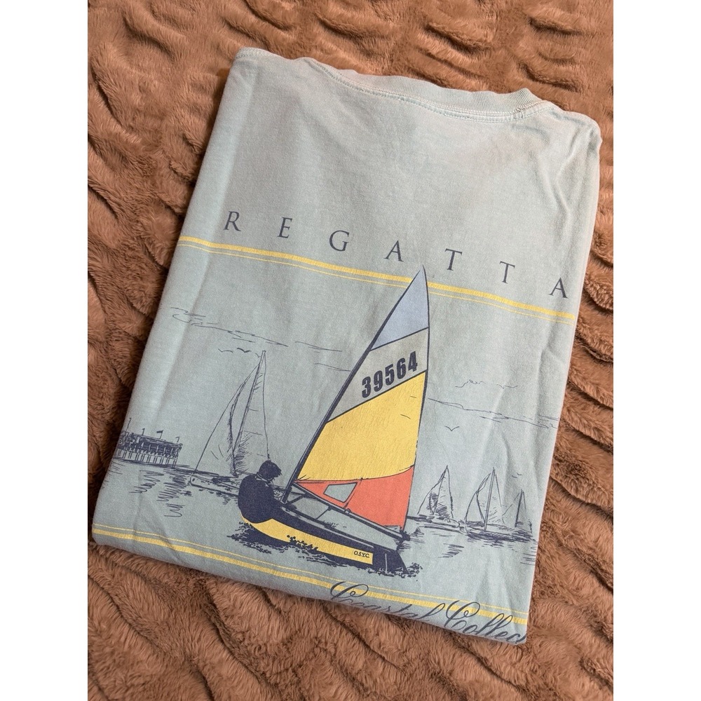 Southern Tide Sun Farer Sailboat 39564  Men's XL Blue S/S Pocket T-Shirt